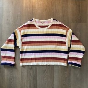 NWT amuse society cropped striped sweater